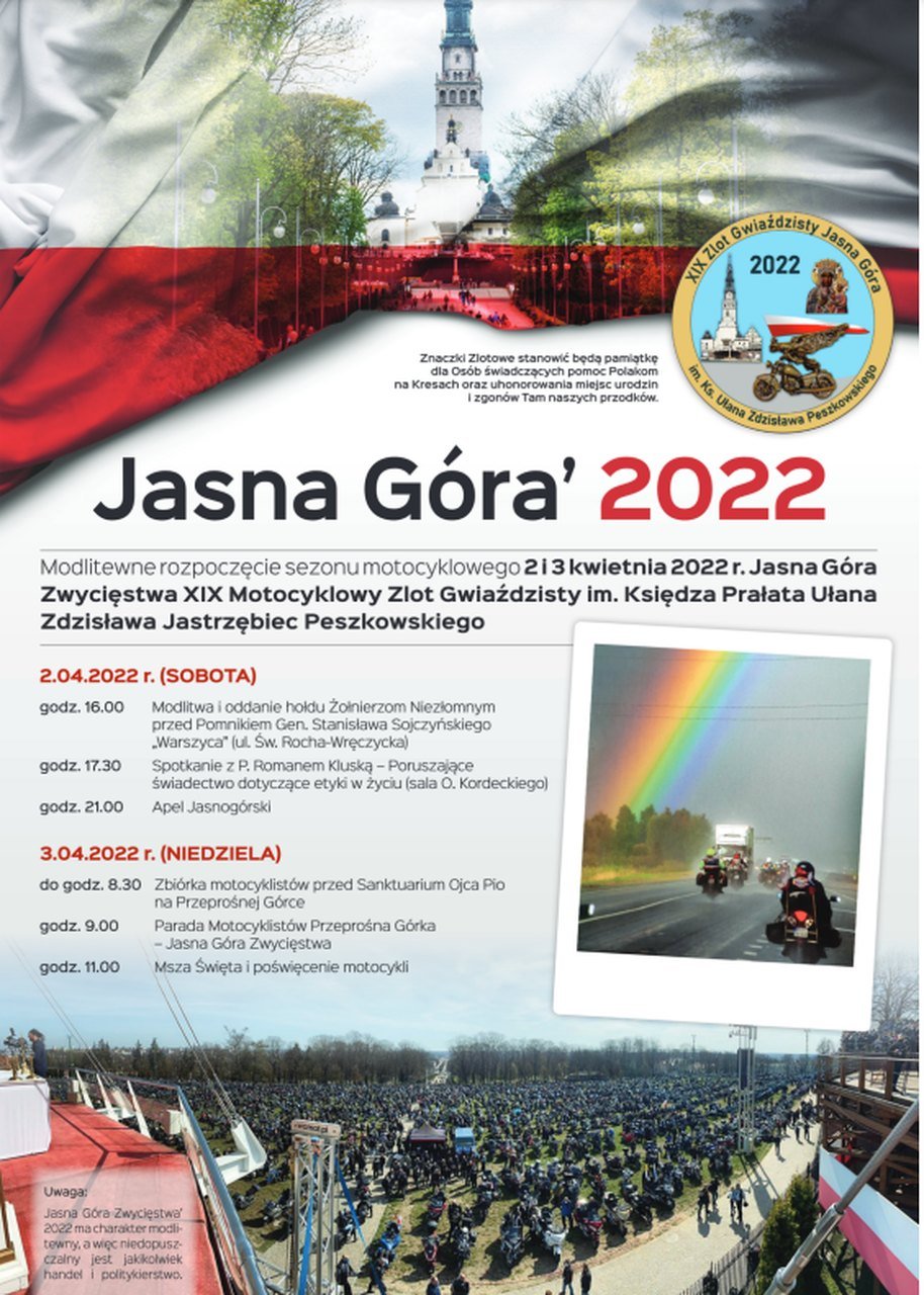 XIX Zlot Gwiaździsty im. Ks. Ułana Zdzisława Jastrzębiec Peszkowskiego Jasna Góra 2022